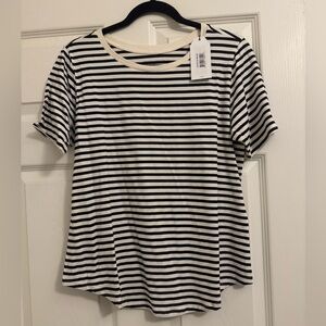 Universal Standard Black and White Striped Tee Rex